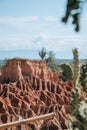 Extreme climate and cactuses in Tatacoa Red Desert Colombia Villavieja Royalty Free Stock Photo