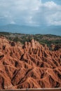 Extreme climate and cactuses in Tatacoa Red Desert Colombia Villavieja Royalty Free Stock Photo