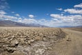 Extreme climate at Devil`s Golf Course in Death Valley, California Royalty Free Stock Photo