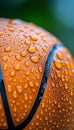 Extreme Close-Up of a Basketball Surface in a Studio Setting with Vibrant Colors and Texture Royalty Free Stock Photo
