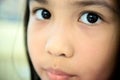 Extreme close up of beautiful little girl looking at the camera Royalty Free Stock Photo