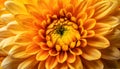 Extreme Closeup of a Yellow-Orange Chrysanthemum Flower - Generative Ai Royalty Free Stock Photo