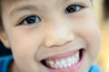 Extreme close up of cute little boy smiling Royalty Free Stock Photo