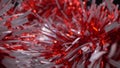 extreme close-up, detailed, bright shiny metallic tinsel. christmas background Royalty Free Stock Photo