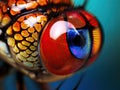 Extreme close-up of a dragonfly eye, showing the intricate pattern and colors Royalty Free Stock Photo