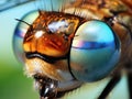 Extreme close-up of a dragonfly eye, showing the intricate pattern and colors Royalty Free Stock Photo