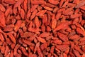 Extreme close up of dried organic goji berry fruits wolfberries. Macro texture food background Royalty Free Stock Photo