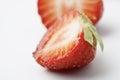 An extreme close-up of a fresh strawberry. Royalty Free Stock Photo