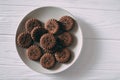 Extreme close-up image of chocolate chips cookies Royalty Free Stock Photo