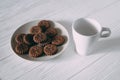 Extreme close-up image of chocolate chips cookies Royalty Free Stock Photo