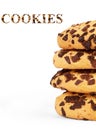 Extreme close-up image of chocolate chips cookies Royalty Free Stock Photo