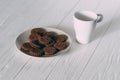 Extreme close-up image of chocolate chips cookies Royalty Free Stock Photo