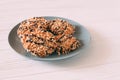 Extreme close-up image of chocolate chips cookies Royalty Free Stock Photo