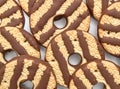 Extreme close-up image of chocolate chips cookies Royalty Free Stock Photo