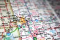 Extreme close-up of Joplin, Missouri in a map Royalty Free Stock Photo
