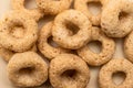 Close-up macro image of oat breakfast cereal circles Royalty Free Stock Photo