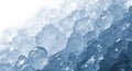 Close-up macro shot of a pile of crushed ice crystals with a soft white background ice cubes frozen Royalty Free Stock Photo