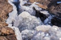 Extreme close up macro shot of beautiful natural geode geological crystals texture background