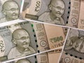 Extreme Close up of new 500 rupee currency notes of India Royalty Free Stock Photo
