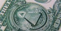 Extreme close up of one US dollar. Extreme close up of one US dollar, Eye of Providence on the reverse side of note