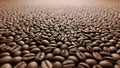 Close-up Overhead View of Roasted Coffee Beans Pattern Background Royalty Free Stock Photo