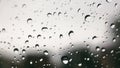 Extreme Close up of Rain on windshield