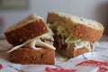 Extreme close up of a Sandwich at Jimmy John`s restaurant