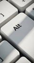 Close-up macro view of computer keyboard alt key with subtle lighting and texture Royalty Free Stock Photo