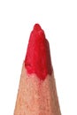 Extreme close up shot of red color pencil tip Royalty Free Stock Photo
