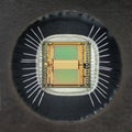 Extreme close up of silicon memory chip Royalty Free Stock Photo