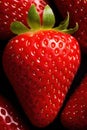 Extreme Close-Up of Sliced Strawberry AI Generated Royalty Free Stock Photo