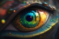 Extreme close up of spiritual frog eye. AI generated Royalty Free Stock Photo