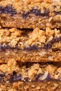 Extreme close up texture of Date squares or Matrimonial cake a traditional Canadian baked dessert