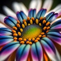 Extreme close-up view of colorful Daisy flower, AI generated image Royalty Free Stock Photo