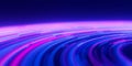 Extreme closeup of circular data light speed flow. Abstract round digital data stream of quantum computing. Cyberspace