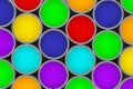 Extreme closeup colorful paint cans