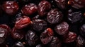 Extreme Closeup of Dried Cherries: A Highly Detailed Minimal Style Overhead View AI Generated