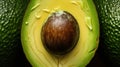 Extreme Closeup of Fresh Avocado AI Generated