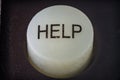 Extreme closeup of a help button on a remote Royalty Free Stock Photo