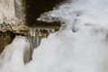 Ice formation at mouth of culvert Royalty Free Stock Photo