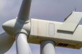 Extreme Closeup of Industrial Wind Turbine Generating Electricity