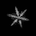 Extreme closeup of natural snowflake