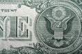 extreme closeup one dollaramerican eagle banknote Royalty Free Stock Photo