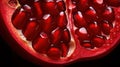 Extreme Closeup of a Pomegranate Seed: Highly Detailed Minimal Style Overhead View AI Generated