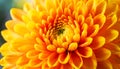 Extreme Closeup of a Yellow-Orange Chrysanthemum Flower - Generative Ai Royalty Free Stock Photo