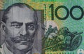 Extreme closuep of Sir John Monash portrait printed on Australia