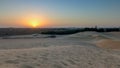 Extreme desert landscape timelapse with orange sunset, beautiful sandy background with hot sunlight, United Arab Emirates, Ajman