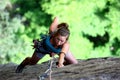 Extreme female climber Royalty Free Stock Photo
