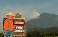 Extreme fire danger close horizontal Kootenal Forest fire