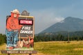 Extreme fire danger horizontal Kootenal Forest fire